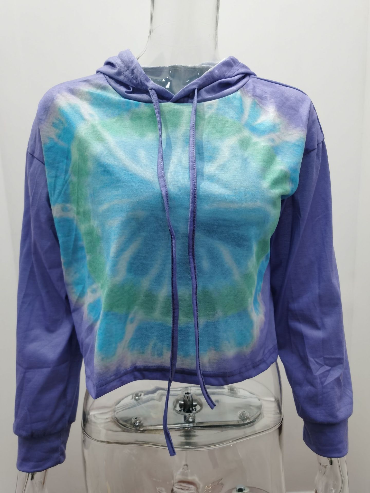 Title 2, Sudadera con capucha Tie Dye Top suelto de mang...