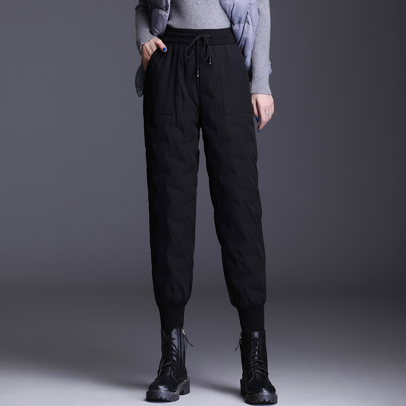 Title 2, Womens Down Cotton Trousers High Waist Plus Ve...