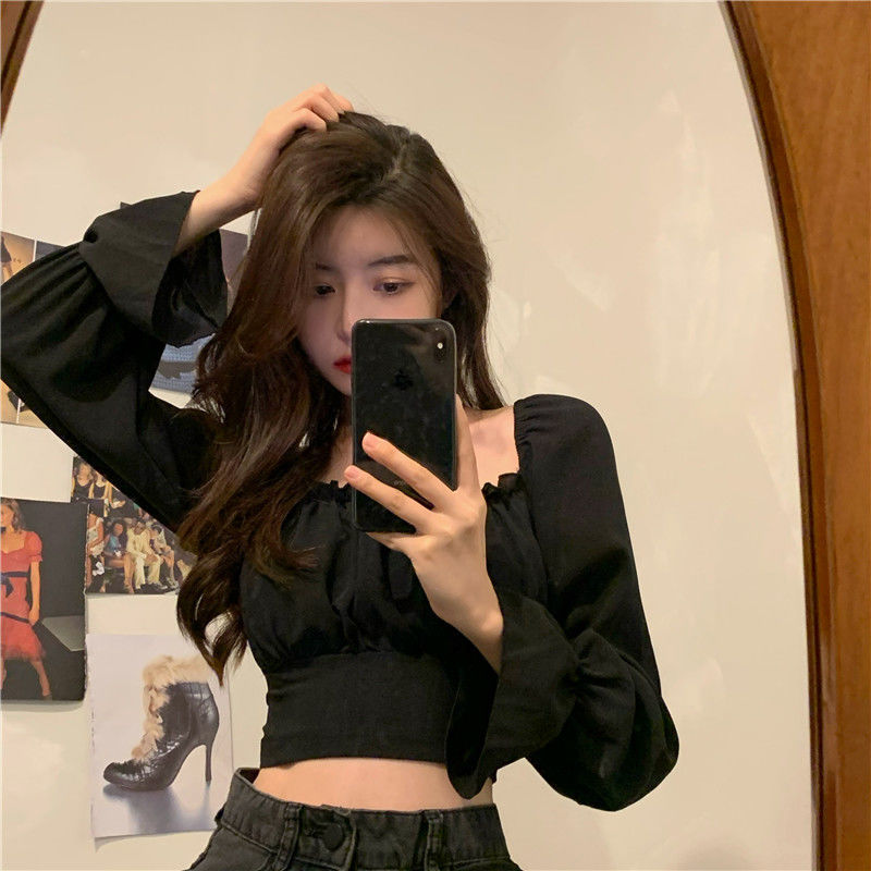 Autumn Fairy Ruffled Square Neckline Waist Puff Sleeves