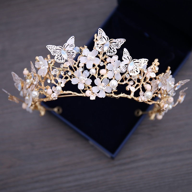 Veil Bride Wedding Dress Crown Three-piece Headdress Crown Super Fairy Series — foto 7