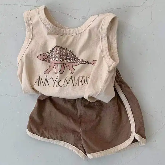 Personality Vest Shorts Men And Women Baby Casual Suit