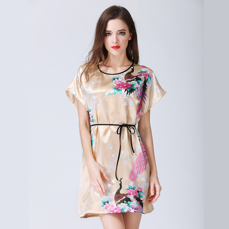 Title 10, Imitation Silk Nightdress Round Neck And Thin B...