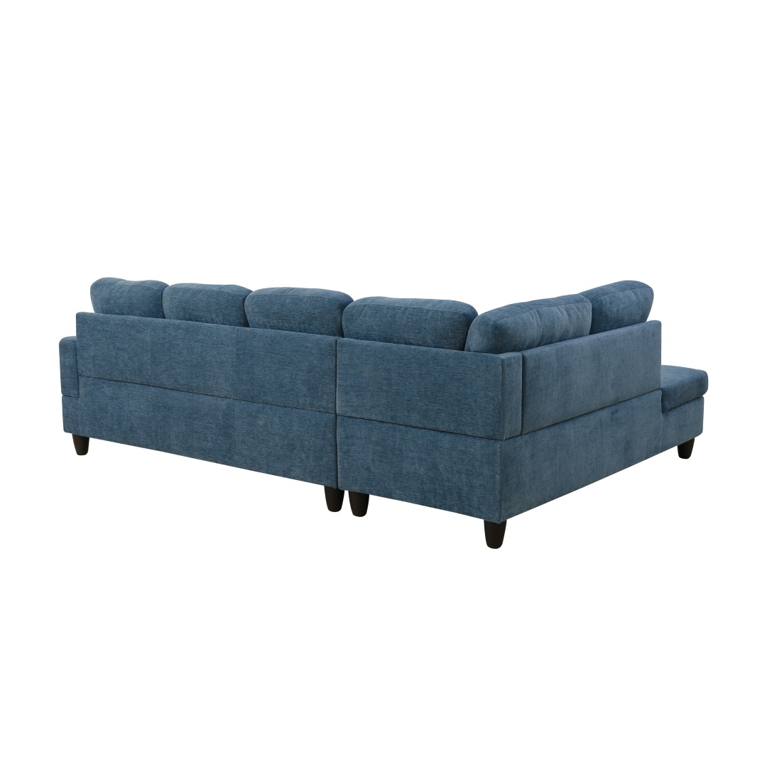 Pickup Only--Blue Flannel 3-Piece Couch Living Room Sofa Set