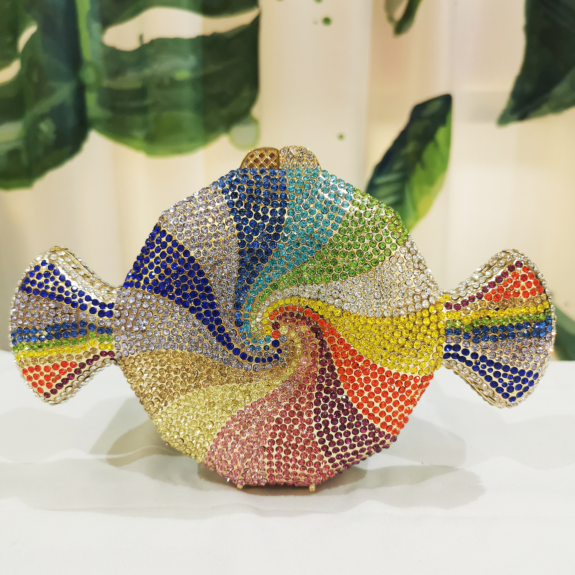 Diamond-studded Candy Design Rhinestone Chain Female Bag Dinner Clutch