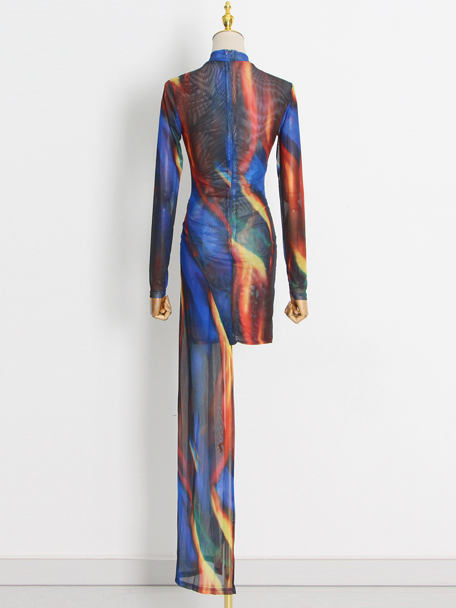 Tie-Dye Long Sleeve Maxi Dress, picture 6 of 8