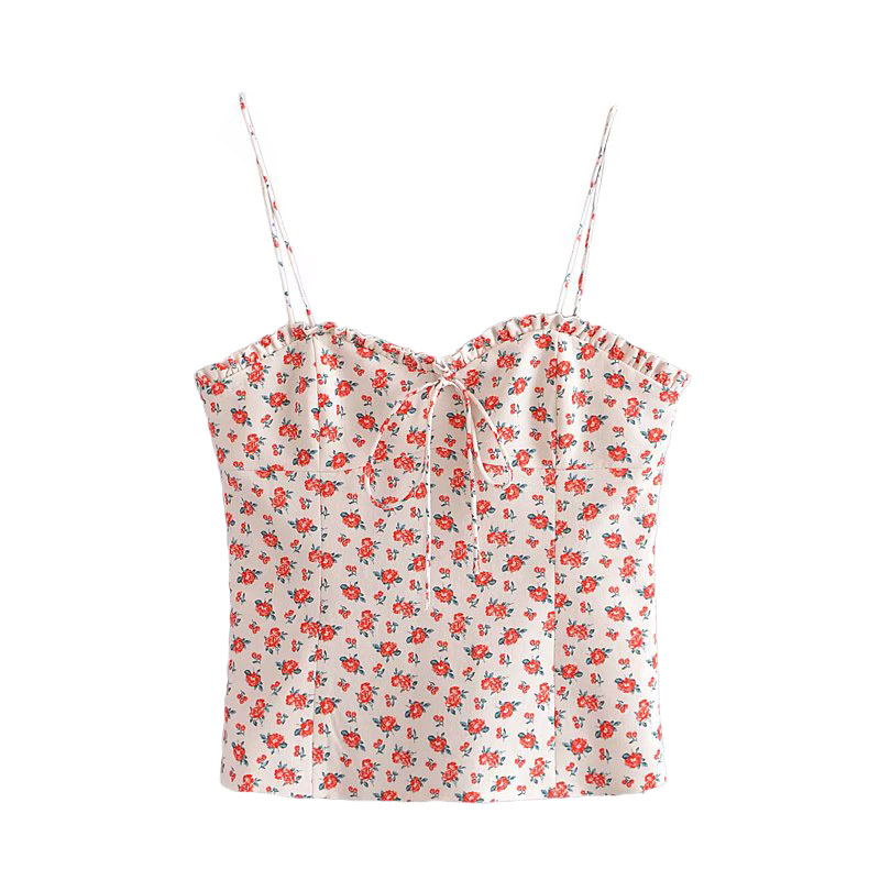 European And American Style Linen Blend Suspender Top High Waist Skirt