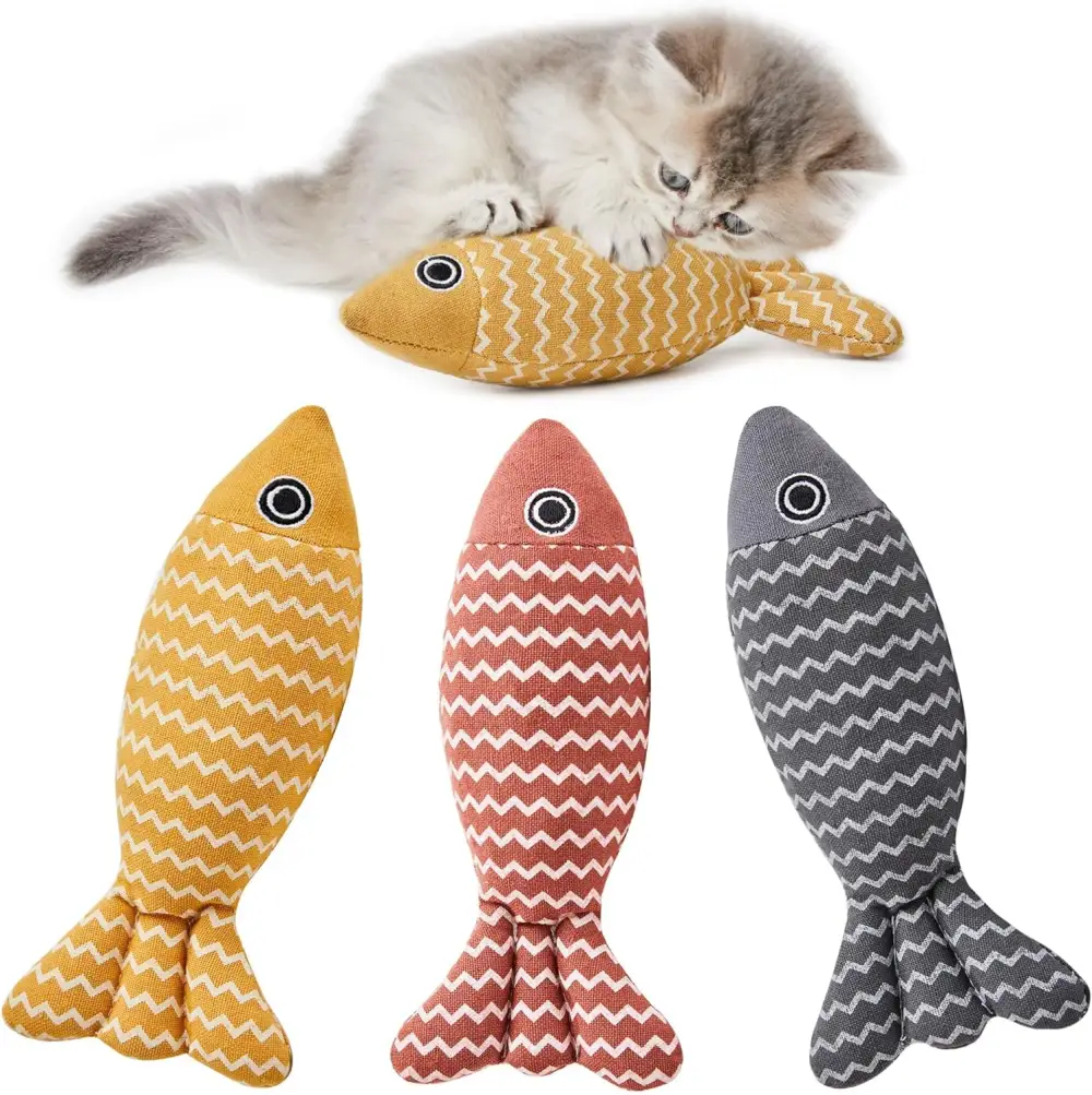 3 Pcs Catnip Toys Fish Cat Self Play Cat