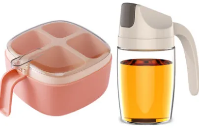 Seasoning Box Combination Set Household Kitchen Supplies Four Compartment Storage Nordic Powder300Ml Oil Can - Shop at LoveMi