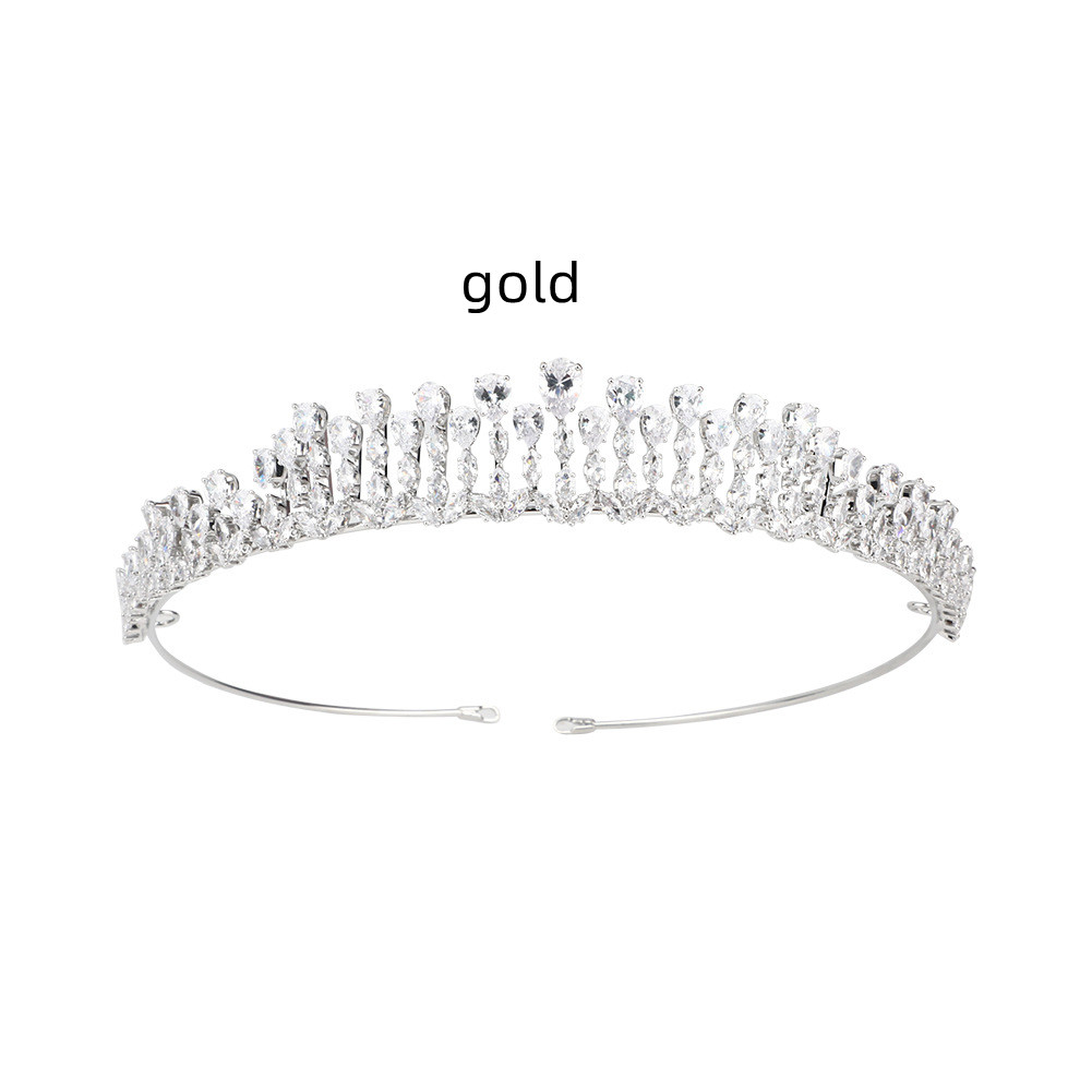 Zircon Light Luxury Crown Bride Wedding Gold - Shop at LoveMi