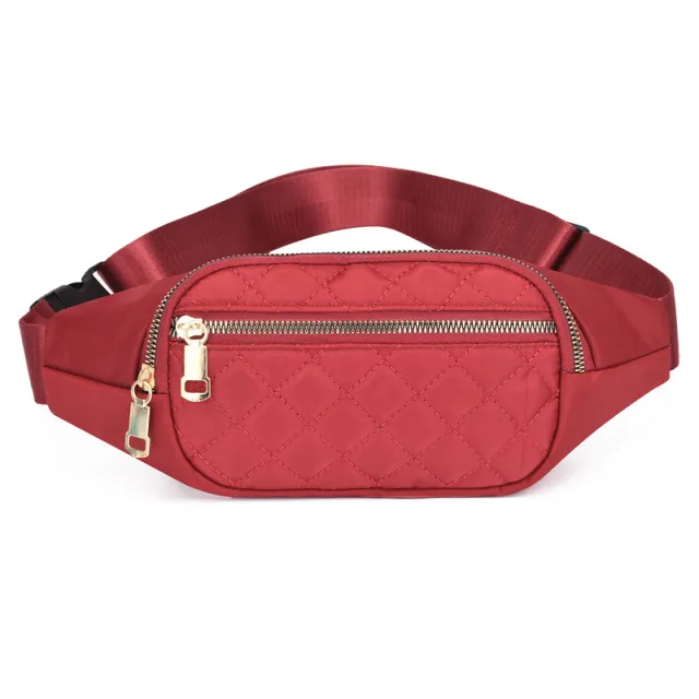 Rhombus Fanny Packs For Women Crossbody Waist Bags For Sports Hiking Cycling Running Red - Shop at LoveMi