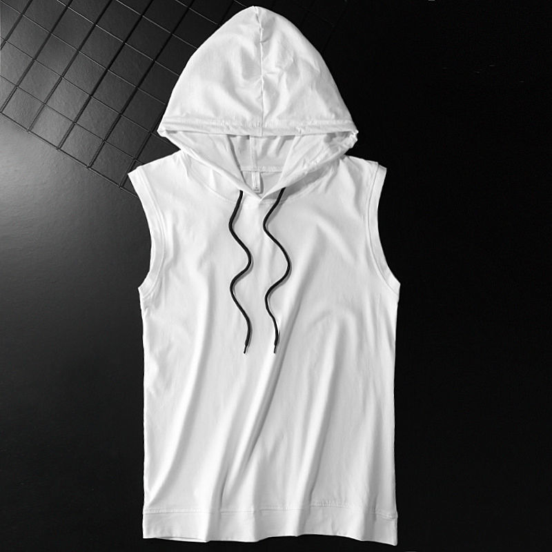 Sports Hooded Vest Men Loose Sleeveless