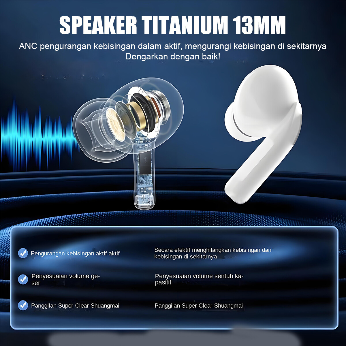TWS Smart LCD Touch Screen Bluetooth 5.4 Headset Wireless Headphones Earbuds UK — image 8