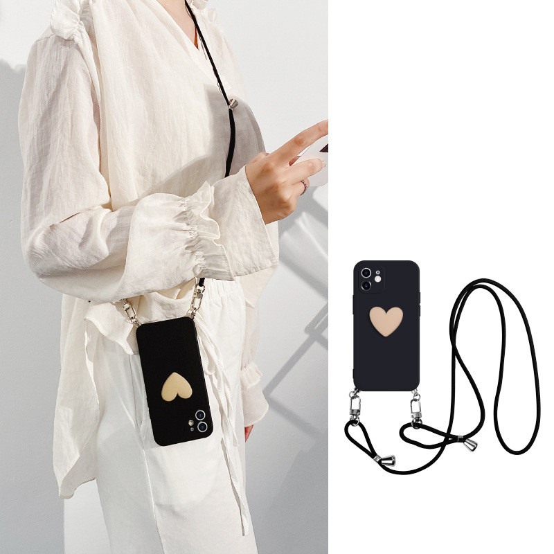 Temperament Love Adjustable Mobile Phone Case With Messenger Rope