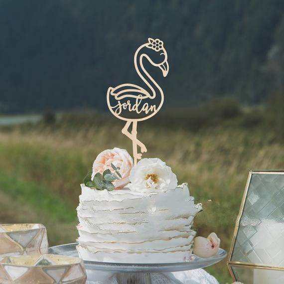 Unique Wedding Cake Topper with Couple's Initials