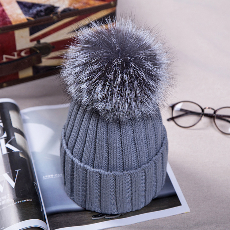 Title 2, Big fox fur ball wool hat