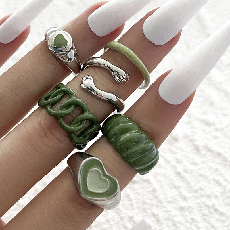 Title 4, Sweet Tai Love Oil Dripping Ring Set Zestaw Pi...