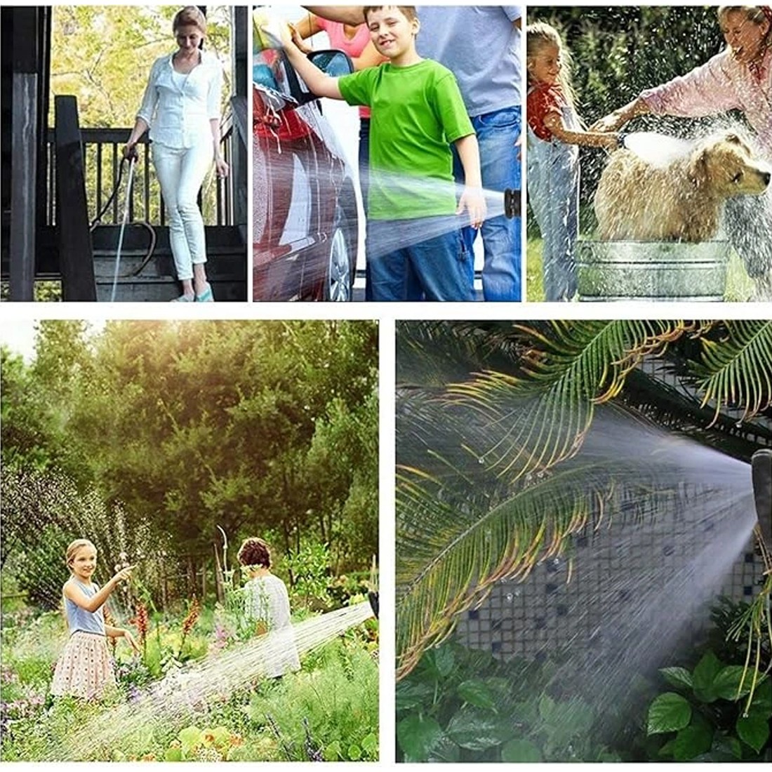 Heavy Duty 25-100FT Expandable Garden Hose Pipe Flexible With Water Spray Gun UK