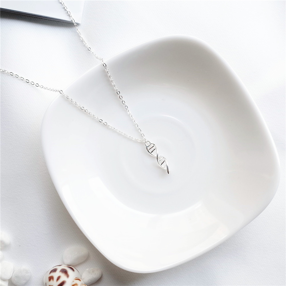 DNA Double Helix Necklace Clavicle Chain