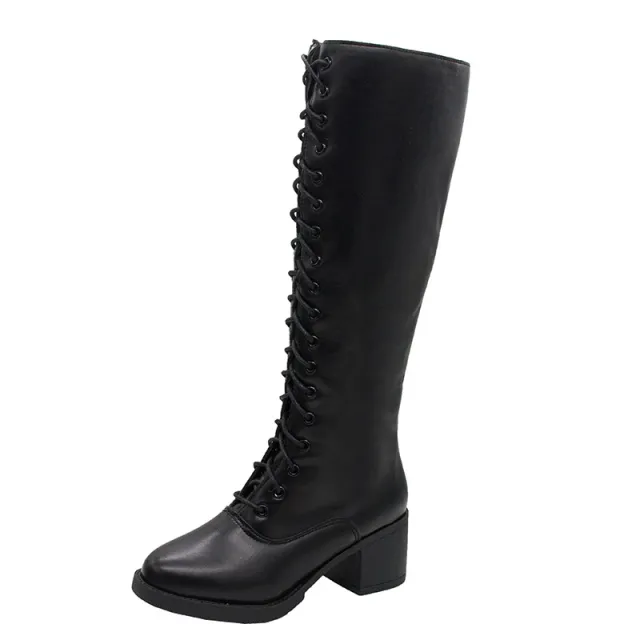 Fashion Long High Heel Beige Martin Boots Beige - Shop at LoveMi
