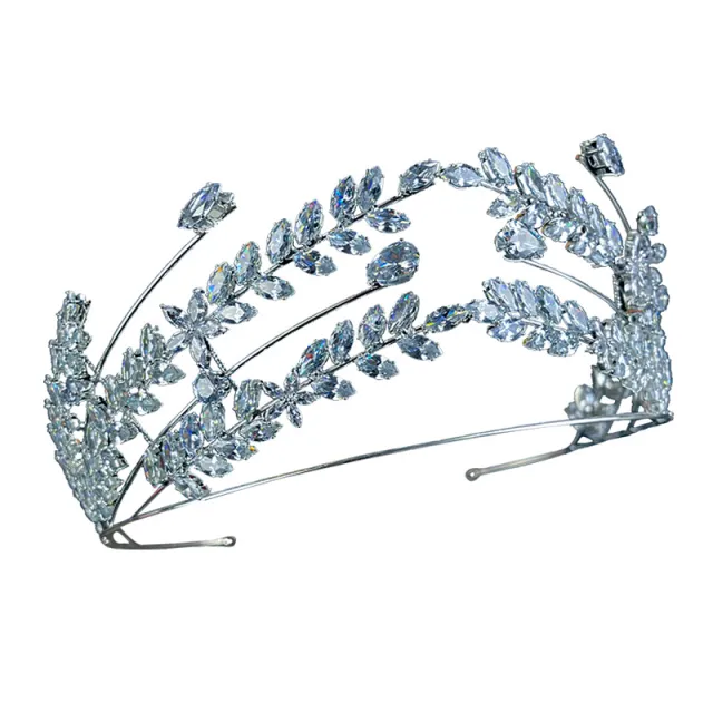 Vintage Queen's Crown Bridal Dress Headwear Silver - Shop at LoveMi