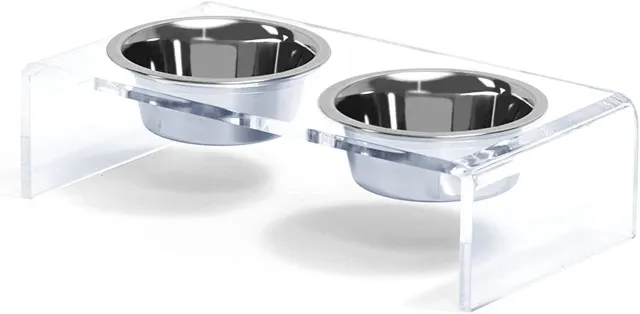 Acrylic Dogs And Cats Pet Feeder Small Cat Dog Feeding Rack Transparent - Shop at LoveMi