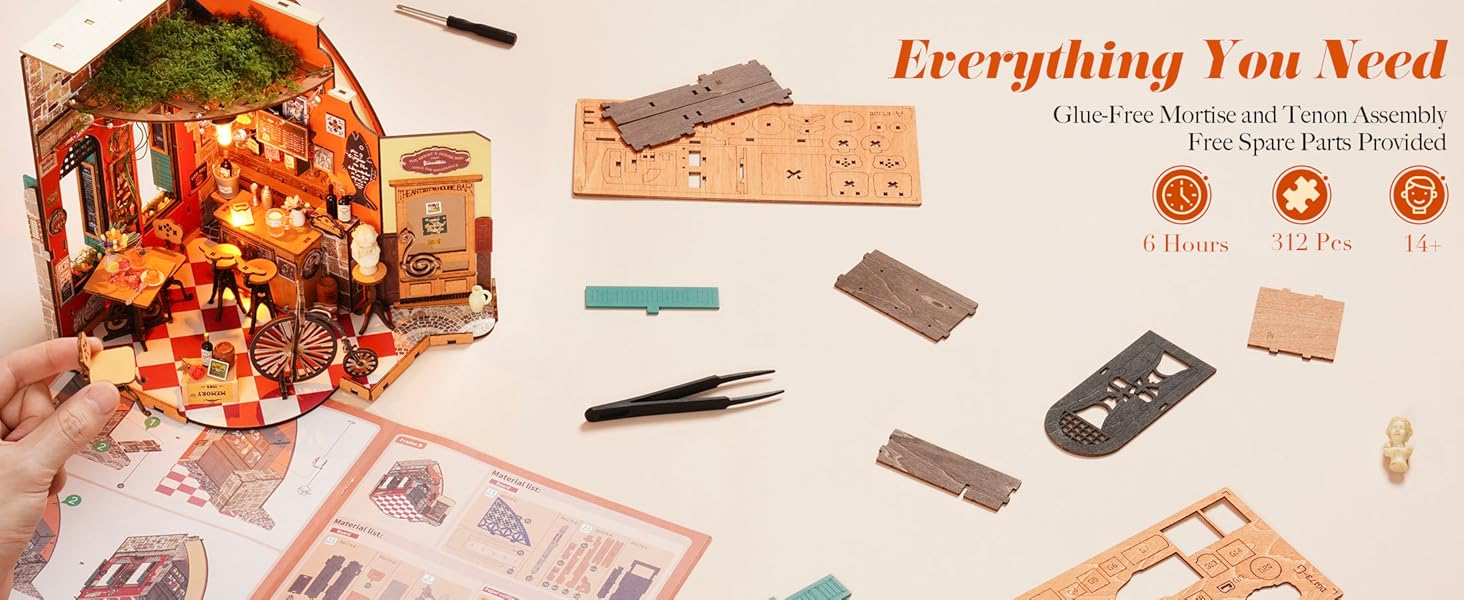 Title 7, Rolife DIY Mini Bar Poppenhuis Kit 3D Puzzel Ch...