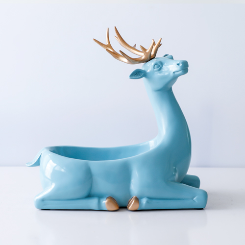 Boîte cerf décorative – coloris bleu