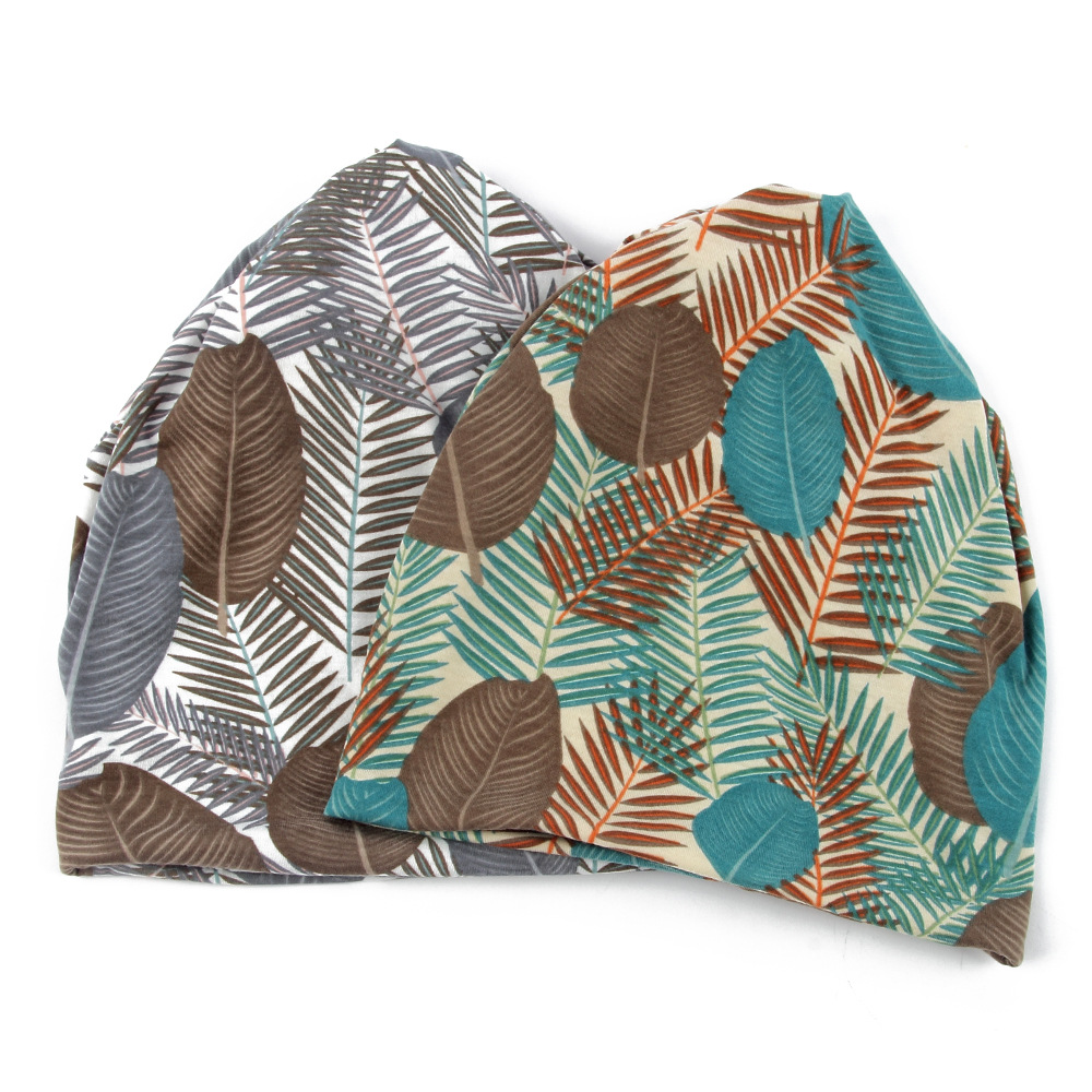 Leaf Print Pullover Cap Is Soft, Ultra-thin And Breathable