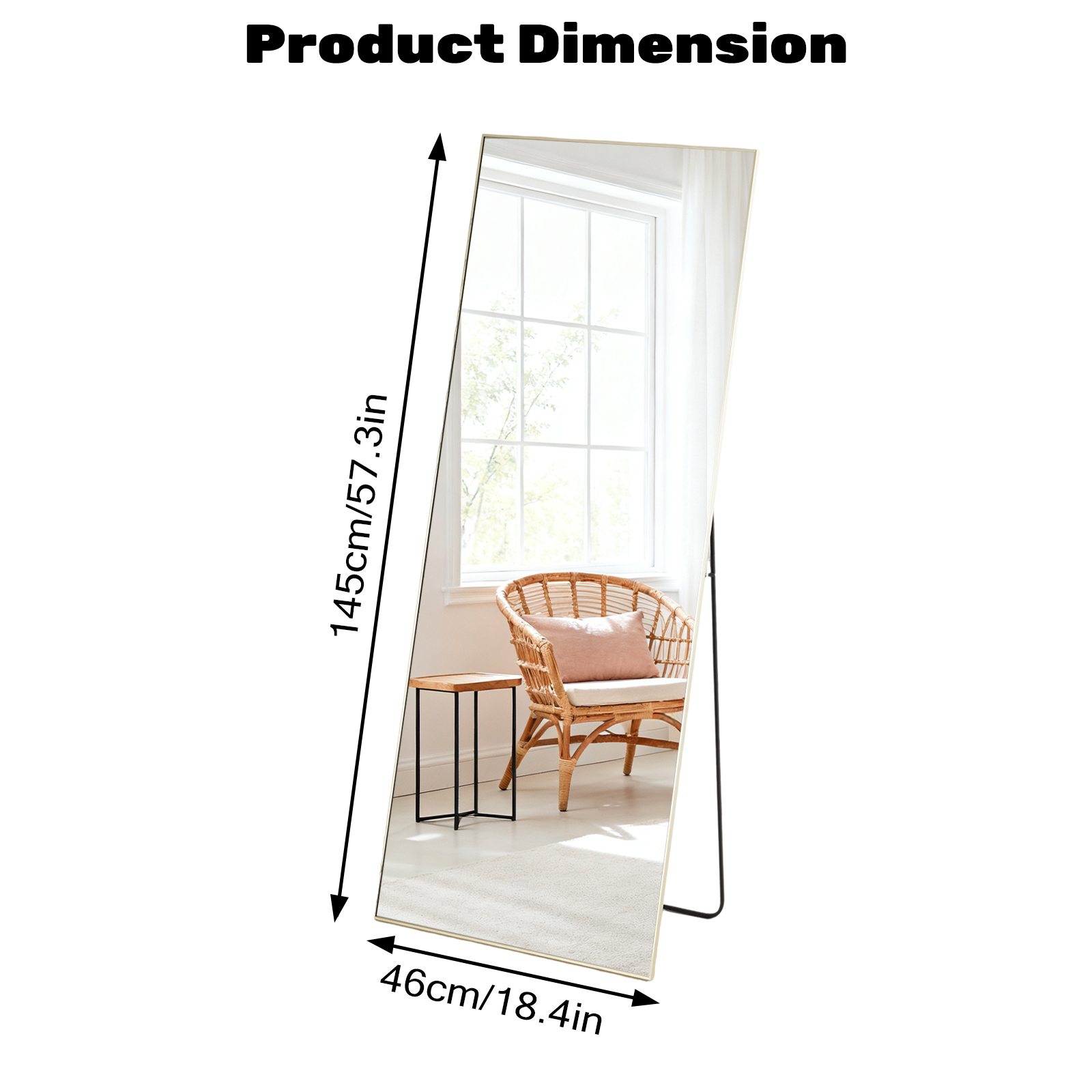 Rectangle Full Length Mirror, Full Body Standing Mirror Floor Mirrors