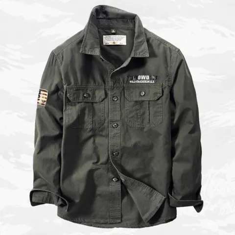 Men's Retro Fashion Casual Long-sleeved Shirt Top
