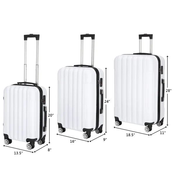 3-in-1 Multifunctional Large Capacity Traveling Storage Suitcase White - Image 7