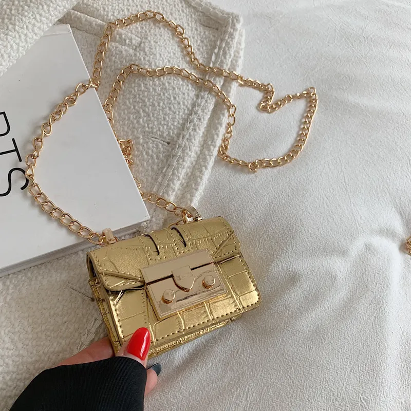 Fashion One Shoulder Crossbody Bag - Gold