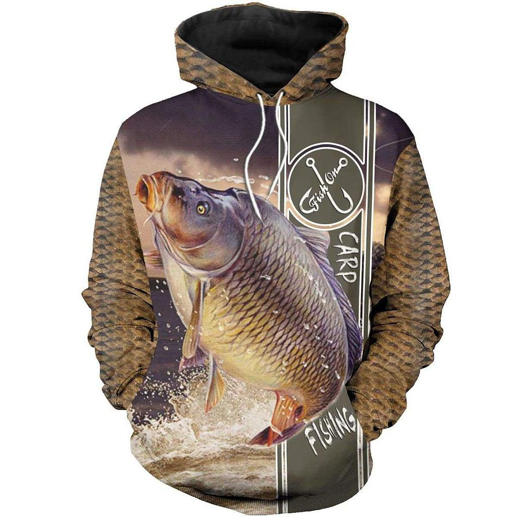 Fishing Enthusiasts Digital Printing  Outdoor Sports Loose Hoodie