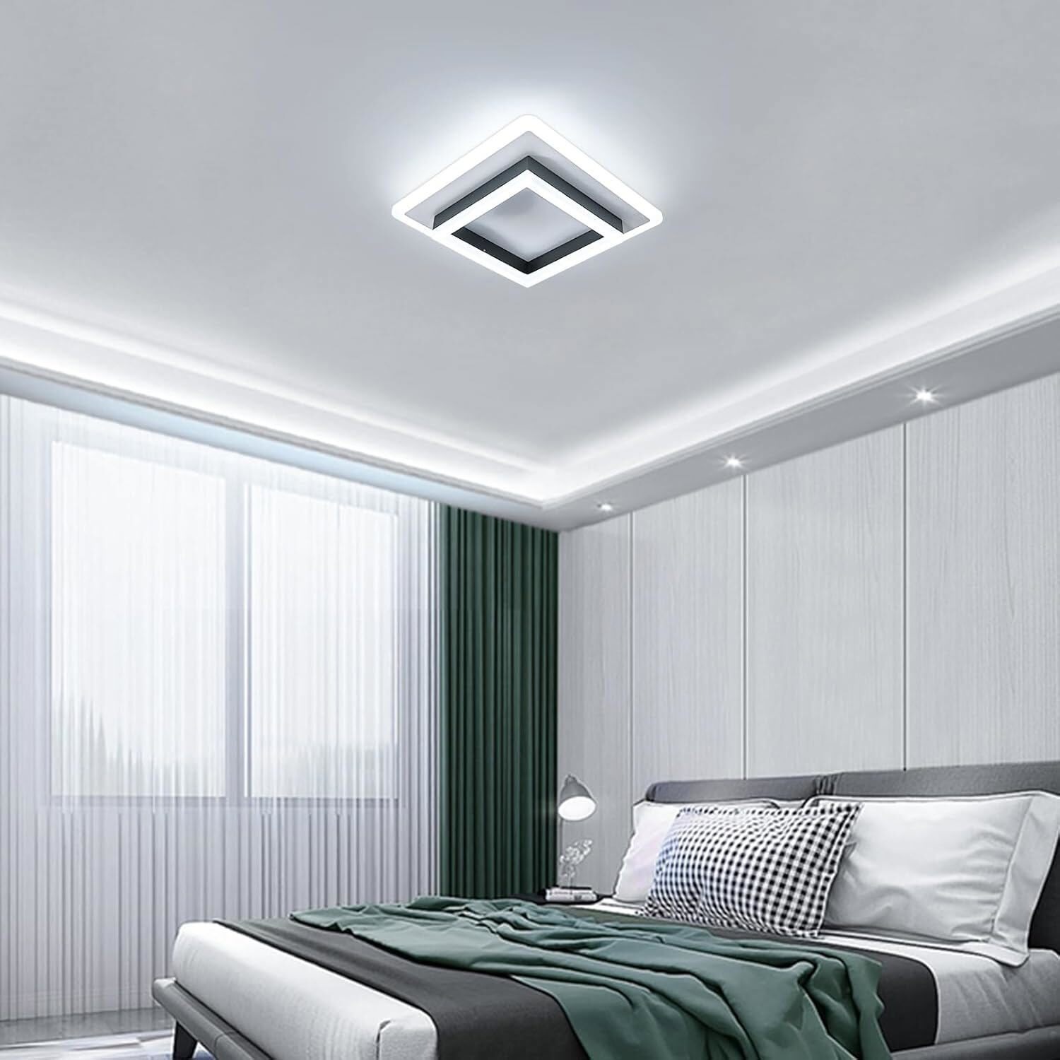 30W Ceiling Light Modern Square LED Cool White Chandelier For Living Room — image 9