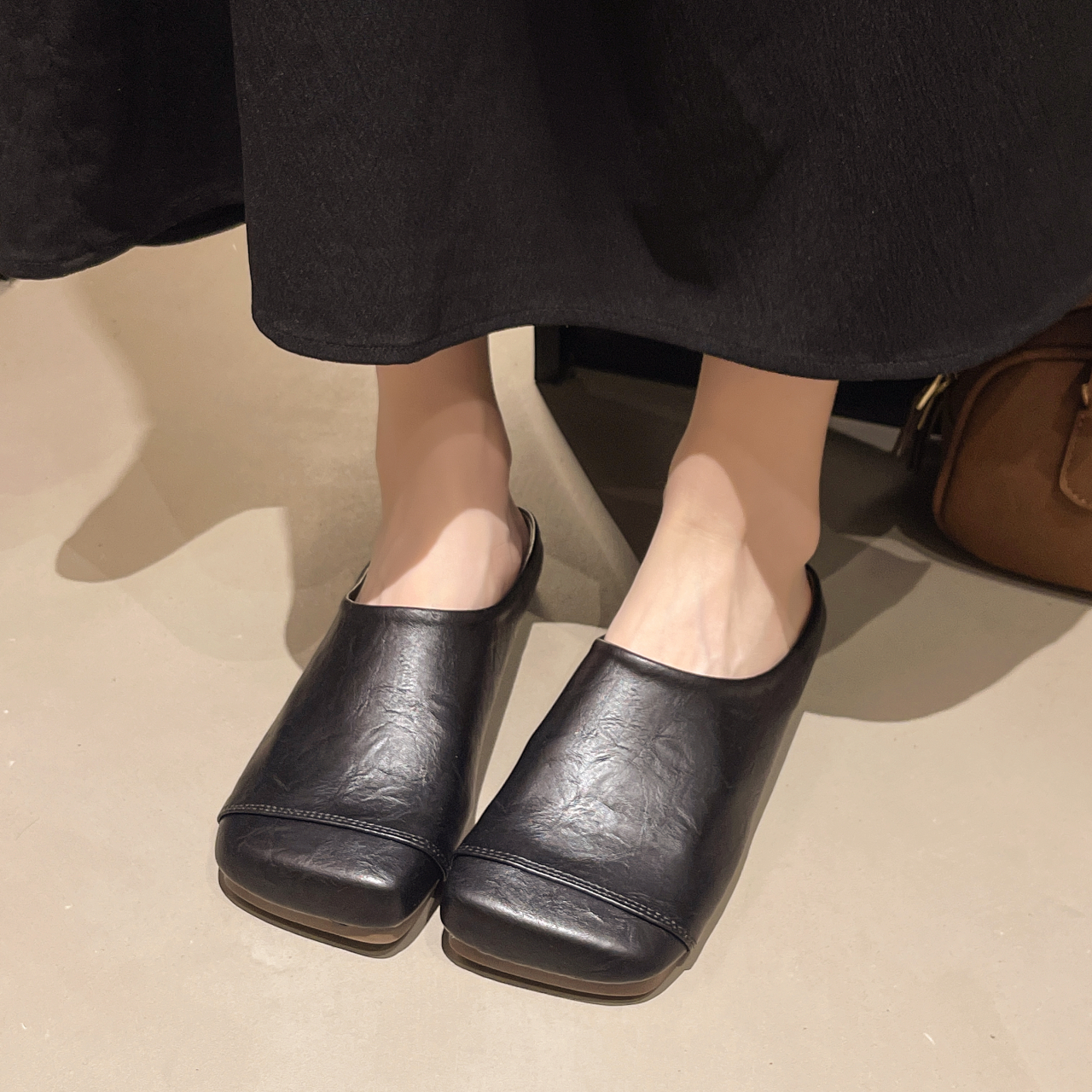 Square Toe Slide Flats, picture 2 of 4