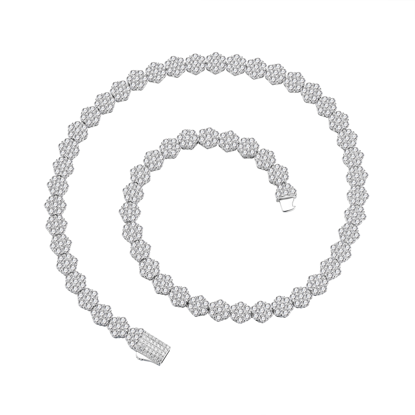 A Luxurious And Fashionable Minimalist Jewelry Pendant Necklace Featuring Top-quality Moissanite, Made Of S925 Silver Electroplated With Platinum.