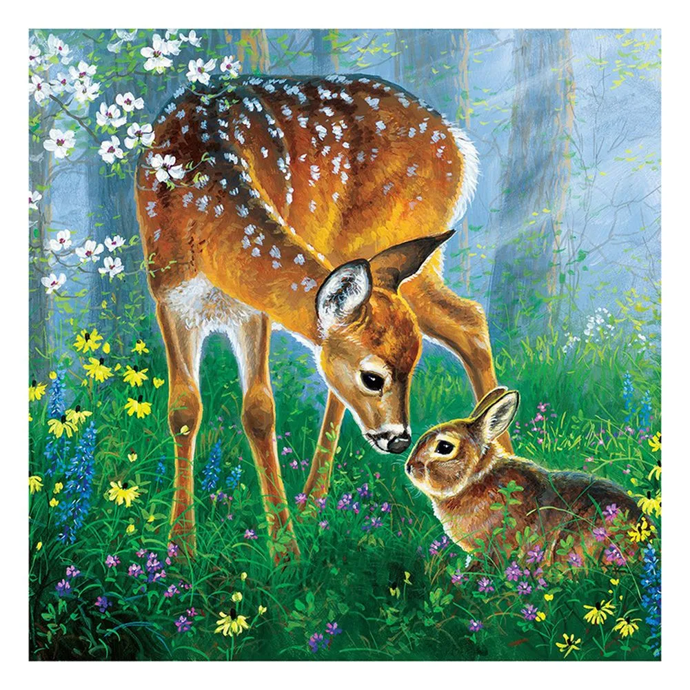 5D Diamond And Rabbit Digital Resin Rhinestone Painting Kit - N
