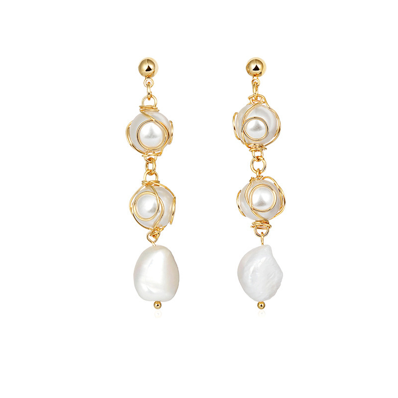 Sterling Silver Earrings Baroque Pearl Vintage