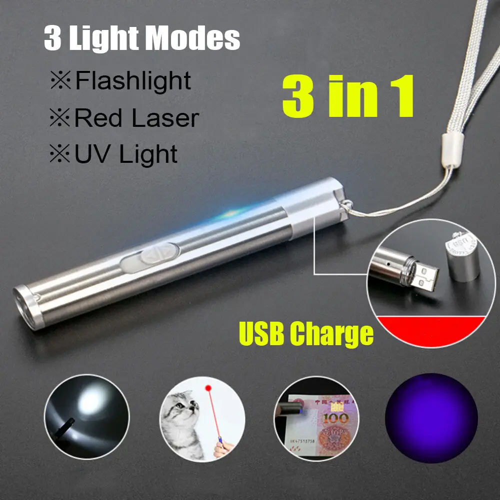 Red Laser Pointer Pen USB Rechargeable LED