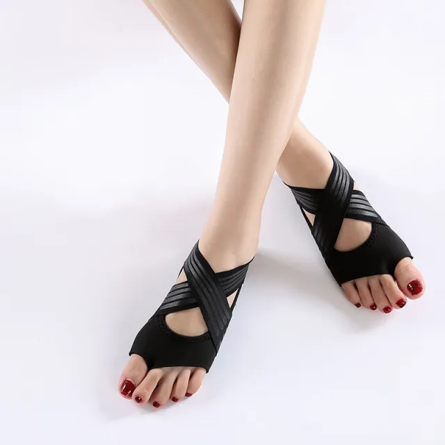 Professional Non slip Gym Yoga Shoes Flat Soft Anti slip Sole Ballet Fitness Dance Shoes Pilates Yoga Shoes Socks Black - Shop at LoveMi