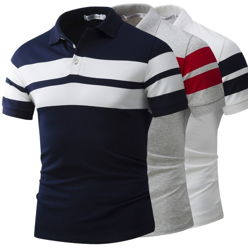 Title 5, Camiseta Polo Masculina Slim-fit Listrada Manga...