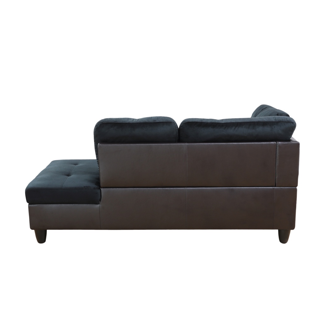Pickup Only--Dark Blue And Brown Color Lint And PVC 3-Piece Couch Living Room Sofa Set