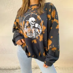Women's New Gradient Tie Dye Long Sleeve Pullover Loose Sweater - Picture Colour-M - View 1