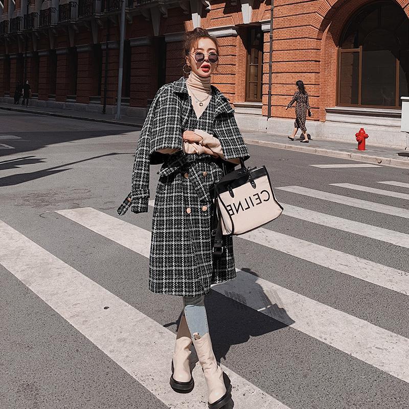 Long Retro Small Fragrant Style Fashionable Woolen Coat