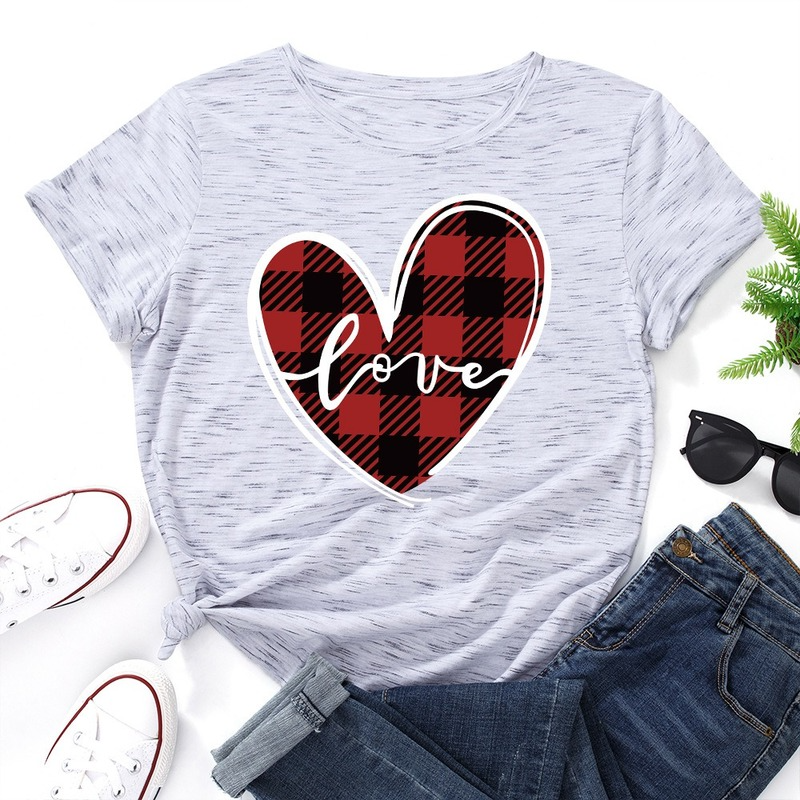 Title 6, Love Print Loose Round Neck Short Sleeve T-shir...