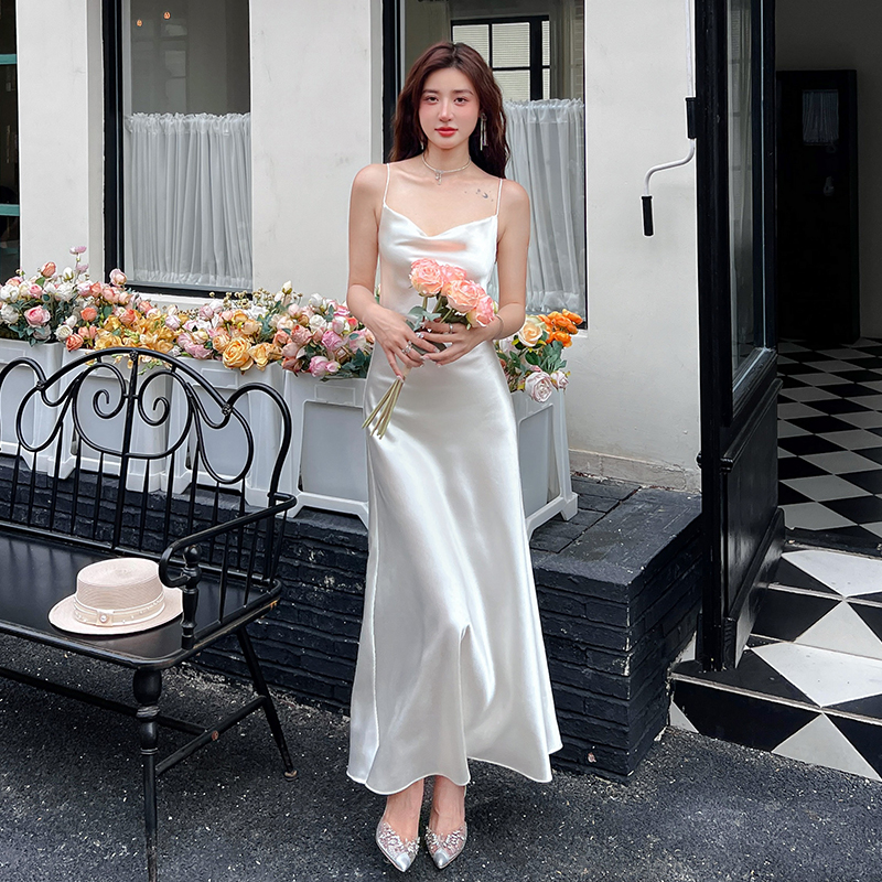 Women's Silk Dopamine Suspender Dress