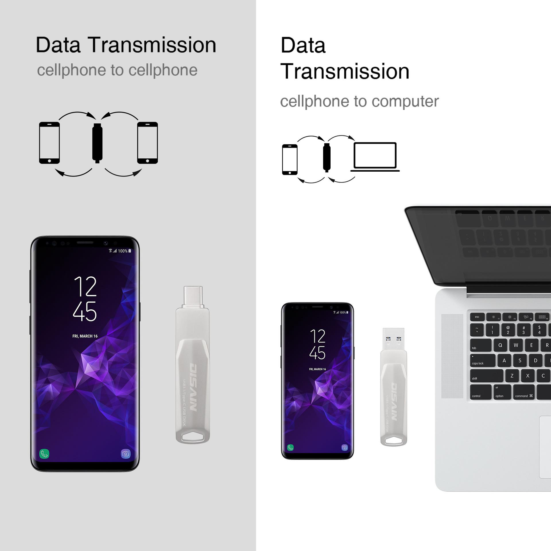 New Typec Metal Rotating USB  Drive Mobile — foto 3