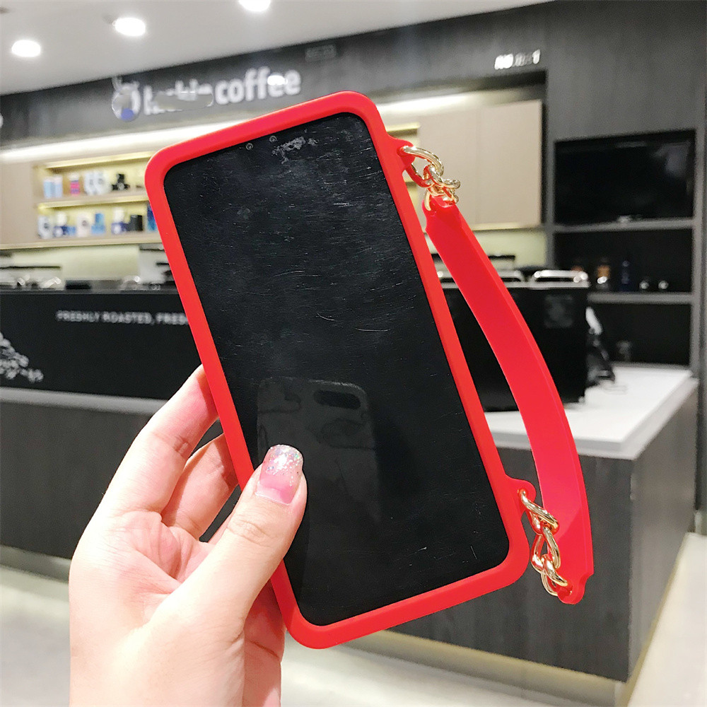 Fashionable Diagonal Chain Lanyard Silicone Phone Case - Image 4