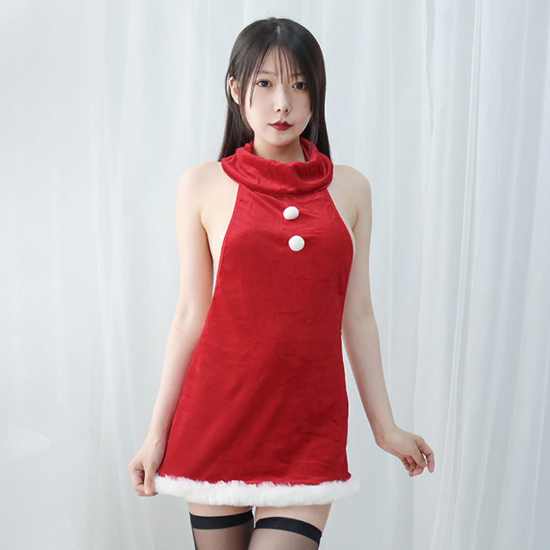 Ladies Fashion Red Sexy Halter Dress Red - Shop at LoveMi