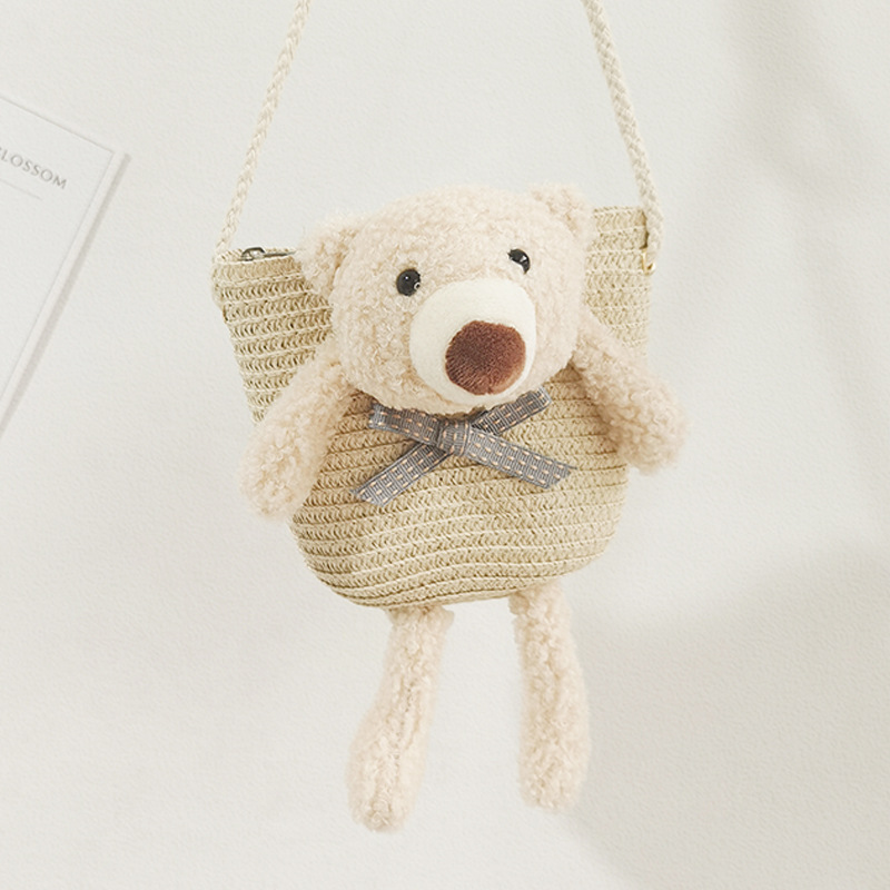 Bear beige blue knot